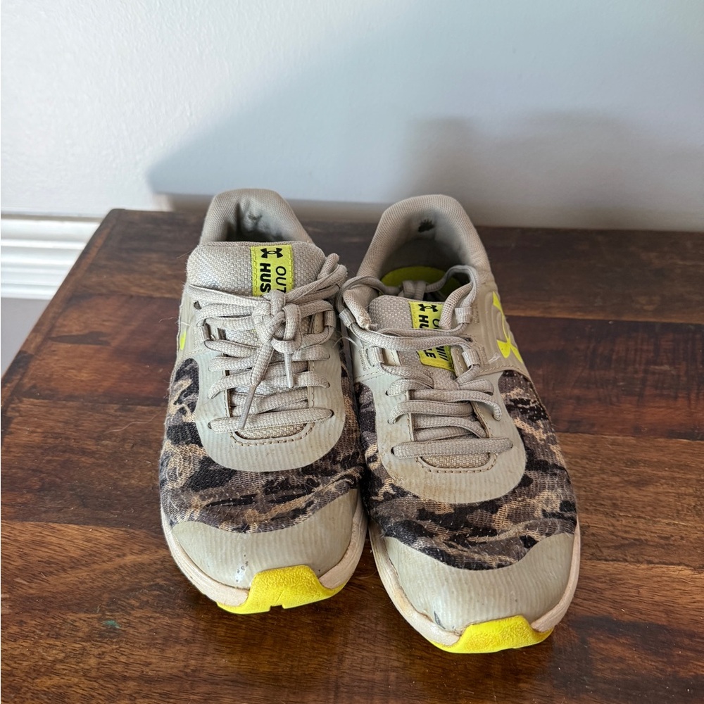 Under Armour Kids Sneakers - Tan and Yellow Camo